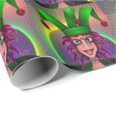 Mardi Gras Carnaval Jester Cadeaupapier (Rol Hoek)