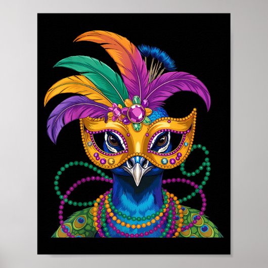 Mardi Gras Carnaval Kostuum New Orleans Poster (Voorkant)