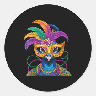 Mardi Gras Carnaval Kostuum New Orleans  Ronde Sticker