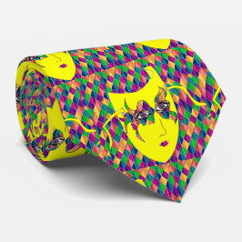 Mardi Gras Carnaval Mask Multi Color Achtergrond Stropdas