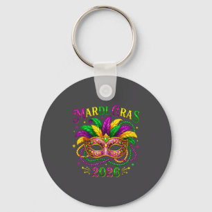 Mardi Gras Carnaval New Orleans 2026 Narrenmasker  Sleutelhanger
