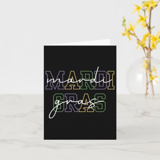 Mardi Gras Carnaval New Orleans voor vrouwen Kaart (Gele Bloem)