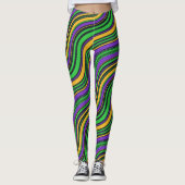 Mardi Gras Carnaval Paarse Goud en Groen Leggings (Voorkant)