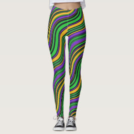 Mardi Gras Carnaval Paarse Goud en Groen Leggings