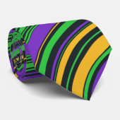 Mardi Gras Carnaval Paarse Goud en Groen Stropdas (Opgerold)