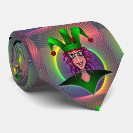Mardi Gras Carnaval Paarse Groene Jester Stropdas