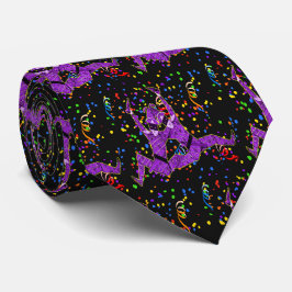 Mardi Gras Carnaval Paarse Jesters en Confetti Stropdas