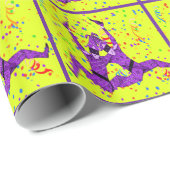 Mardi Gras Carnaval Paarse Jesters met Confetti Cadeaupapier (Rol Hoek)