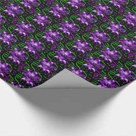 Mardi Gras Carnaval Paarse Masker met Confetti Cadeaupapier