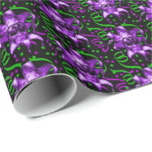 Mardi Gras Carnaval Paarse Masker met Confetti Cadeaupapier (Rol Hoek)