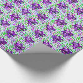 Mardi Gras Carnaval Paarse Masker met Confetti Cadeaupapier