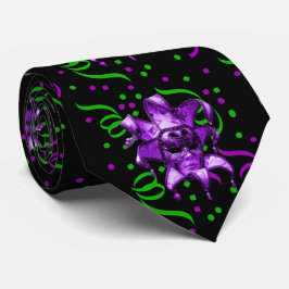 Mardi Gras Carnaval Paarse Masker met Confetti Stropdas