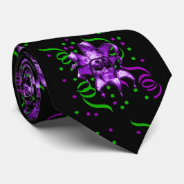 Mardi Gras Carnaval Paarse Masker met Confetti Stropdas