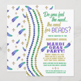 Mardi Gras Carnaval Party Grappige behoefte aan kr Kaart