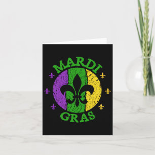 Mardi Gras Carnaval Vintage Retro Jester H Kaart