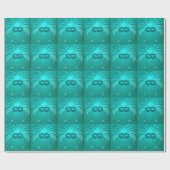 Mardi Gras Carnavalsmasker Turquoise Cadeaupapier (Vlak)