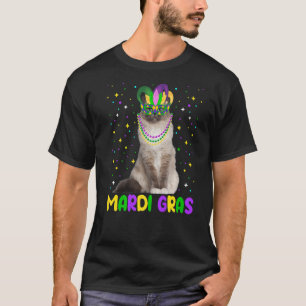 Mardi Gras Carnials Cute Birman Cat Animals T-shirt