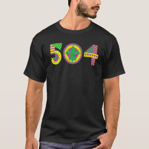 Mardi Gras Carnival  504 Retro Cajun Festiv T-shirt