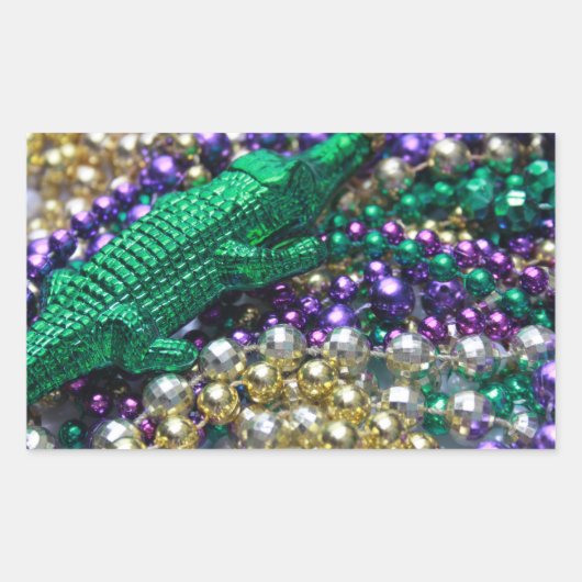 Mardi Gras Carnival Alligator Bead Decale Stickers (Voorkant)