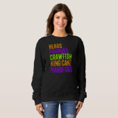 Mardi Gras Carnival Beads Parade Crawfish Cajun Fe Trui (Voorkant volledig)