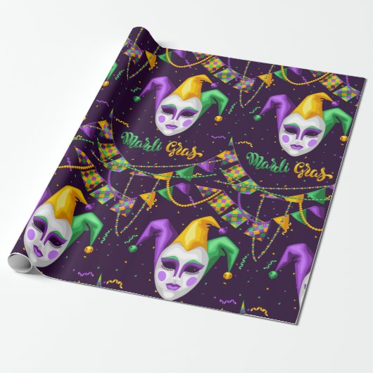 Mardi Gras Carnival Cadeaupapier (Uitgerold)