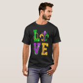 Mardi Gras Carnival Costume Glitter Effect Fleur D T-shirt (Voorkant volledig)