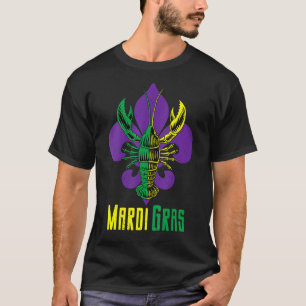 Mardi Gras Carnival Crawfish Stylied Lilly 1 T-shirt