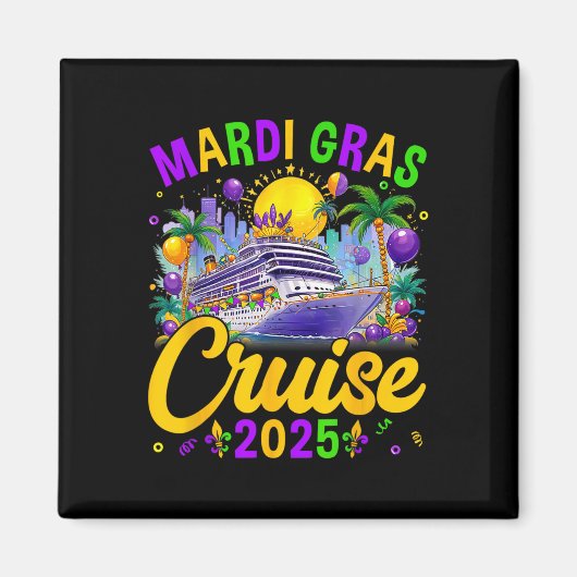 Mardi Gras Carnival Cruise 2025 Familiecruise Ma Magneet (Voorkant)