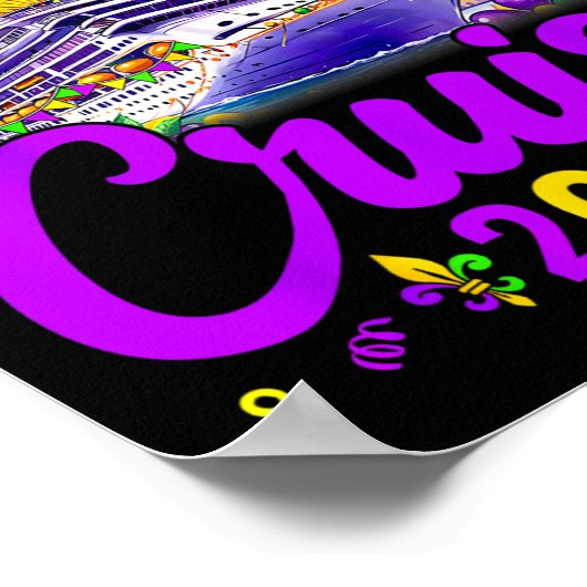 Mardi Gras Carnival Cruise 2025 Familiecruise Poster (Hoek)
