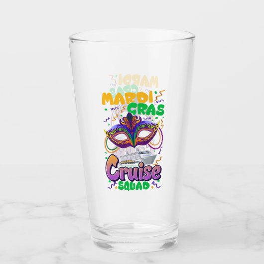 Mardi Gras Carnival Cruise Vacation Travel Glas (Voorkant)