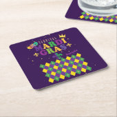 Mardi Gras Carnival Festive Fleur de Lis Diamond Kartonnen Onderzetters (Schuin)