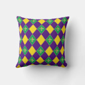 Mardi Gras Carnival Festive Fleur de Lis Diamond Kussen (Achterkant)