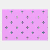 Mardi Gras Carnival Fleur de Lis Diamond Decor Inpakpapier Vel (Voorkant 3)