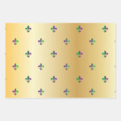 Mardi Gras Carnival Fleur de Lis Diamond Decor Inpakpapier Vel (Voorkant 2)
