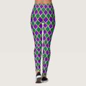 Mardi Gras Carnival Fleur de Lis Diamond Decor Med Leggings (Achterkant)