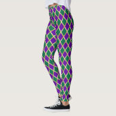 Mardi Gras Carnival Fleur de Lis Diamond Decor Med Leggings (Links)