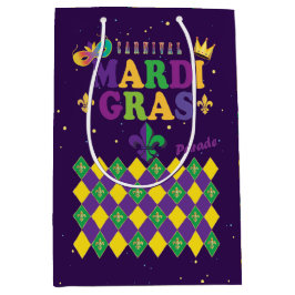 Mardi Gras Carnival Fleur de Lis Diamond Decor Medium Cadeauzakje