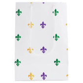 Mardi Gras Carnival Fleur de Lis Diamond Decor Medium Cadeauzakje (Achterkant)