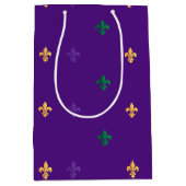 Mardi Gras Carnival Fleur de Lis Diamond Decor Medium Cadeauzakje (Voorkant)