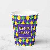 Mardi Gras Carnival Fleur de Lis Diamond Decor Papieren Bekers (Voorkant)