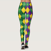 Mardi Gras Carnival Fleur de Lis Diamond Harlequin Leggings (Achterkant)