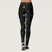 Mardi Gras Carnival Fleur de Lis Diamond Harlequin Leggings (Achterkant)