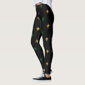 Mardi Gras Carnival Fleur de Lis Diamond Harlequin Leggings (Links)