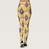 Mardi Gras Carnival Fleur de Lis Diamond Harlequin Leggings (Achterkant)