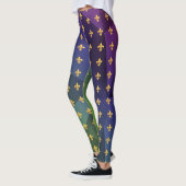 Mardi Gras Carnival Fleur de Lis Diamond Harlequin Leggings (Links)