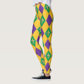 Mardi Gras Carnival Fleur de Lis Diamond Harlequin Leggings (Links)