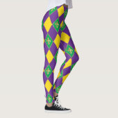 Mardi Gras Carnival Fleur de Lis Diamond Harlequin Leggings (Rechts)