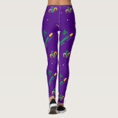 Mardi Gras Carnival Fleur de Lis Diamond Harlequin Leggings (Achterkant)