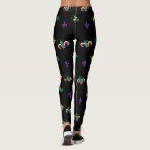 Mardi Gras Carnival Fleur de Lis Diamond Harlequin Leggings (Achterkant)