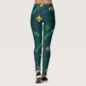 Mardi Gras Carnival Fleur de Lis Diamond Harlequin Leggings (Achterkant)